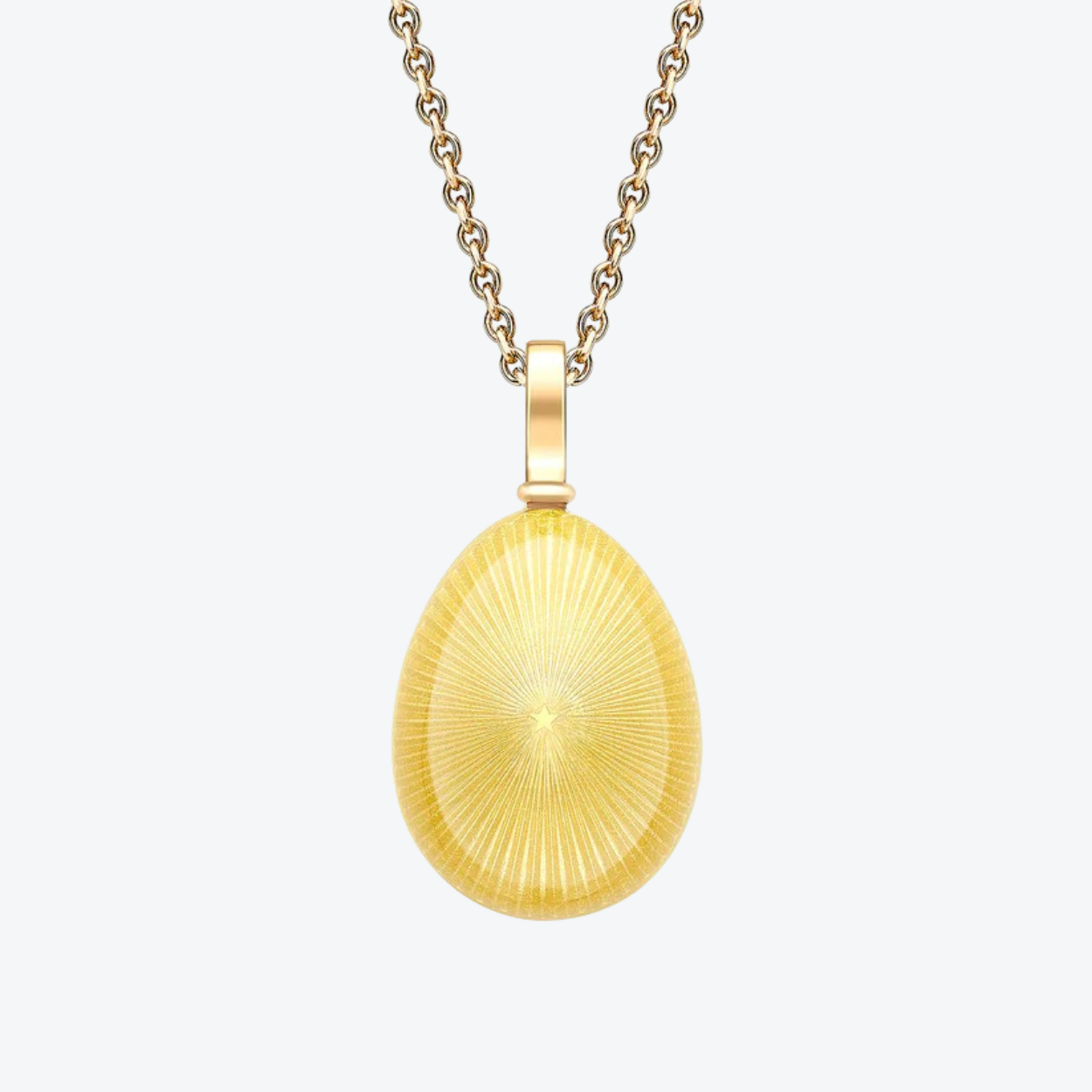 Fabergé Gold Enamel Starburst Egg Pendant necklace