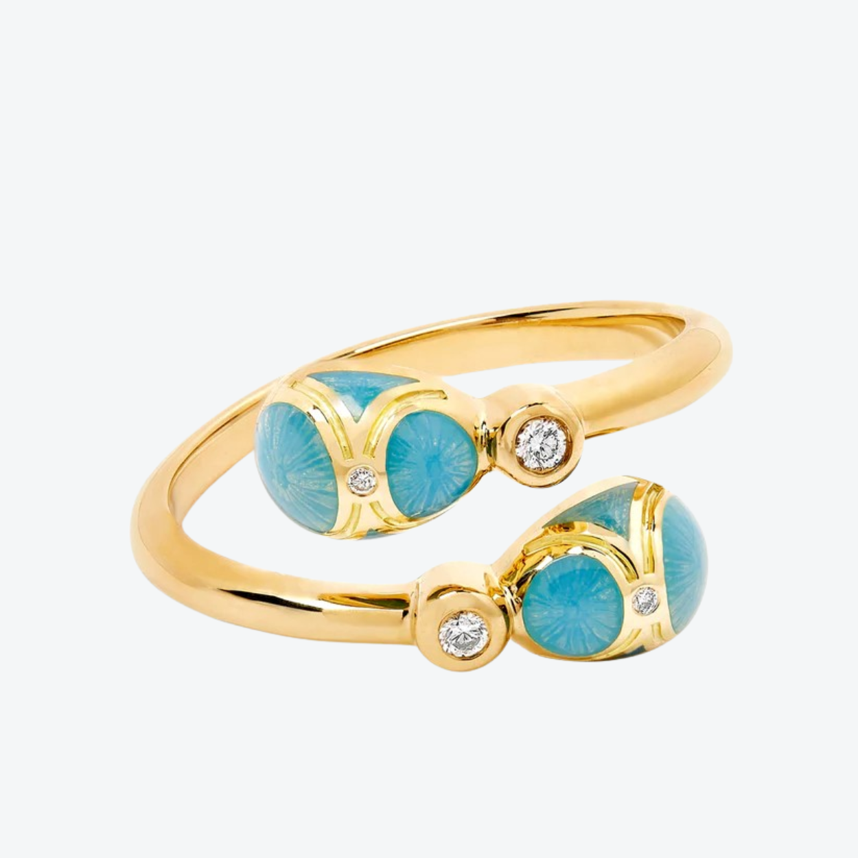 Fabergé Guilloché Enamel Crossover ring