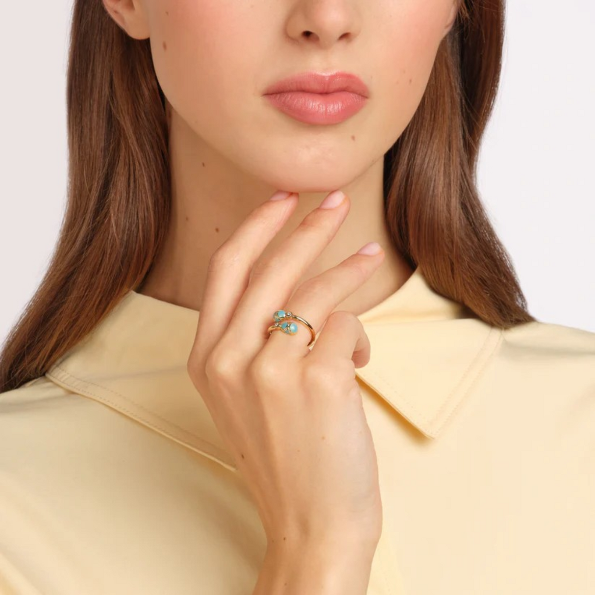 Fabergé Guilloché Enamel Crossover ring