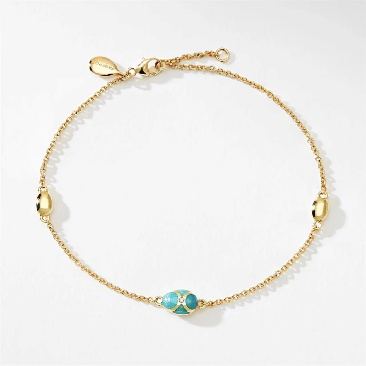 Fabergé Guilloché Enamel Egg Chain bracelet