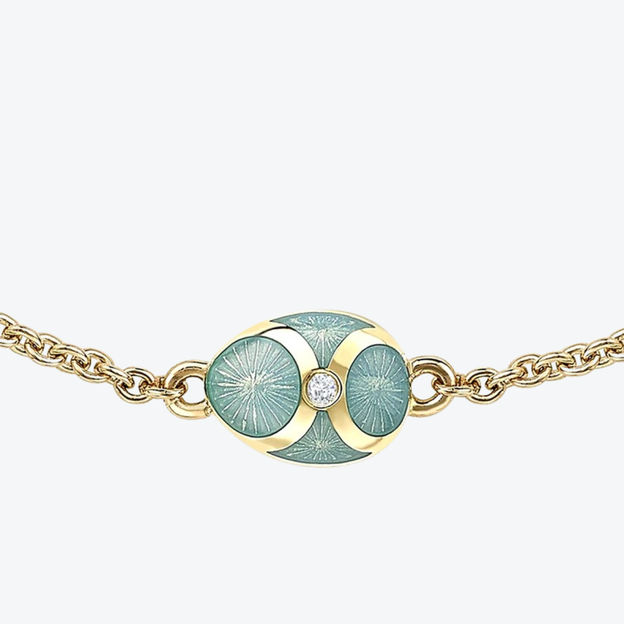 Fabergé Guilloché Enamel Egg Chain bracelet