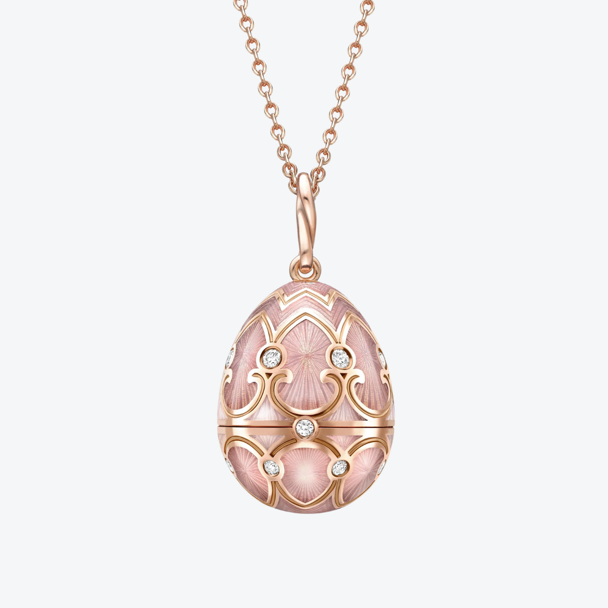 Fabergé Guilloché Enamel Heart Surprise Locket necklace