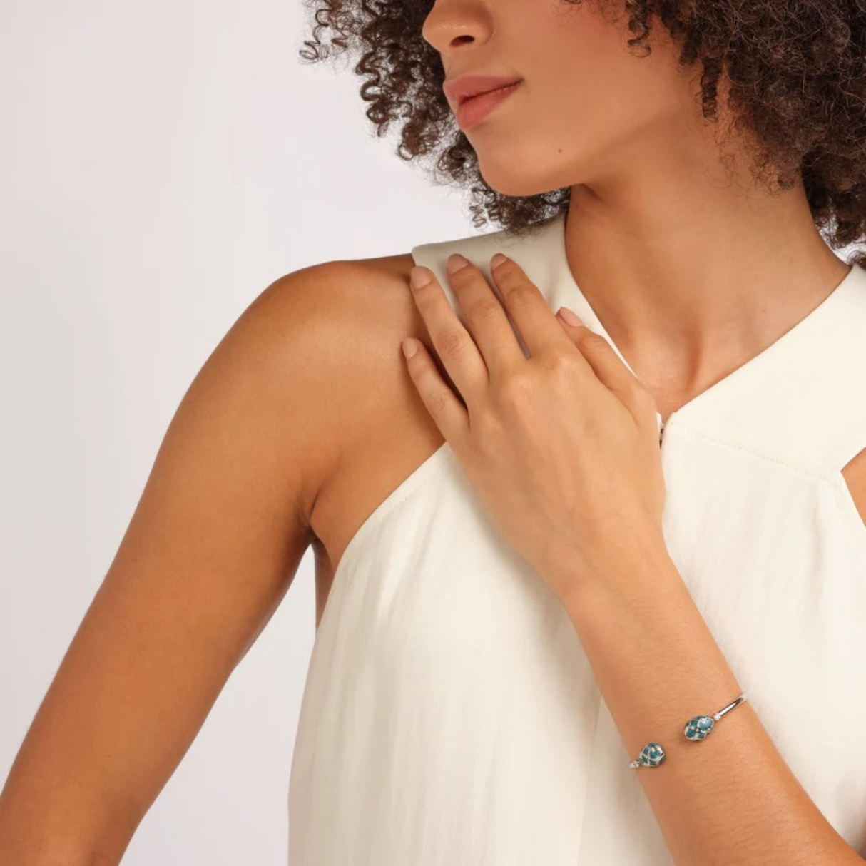 Fabergé Guilloché Enamel Open Set bracelet small