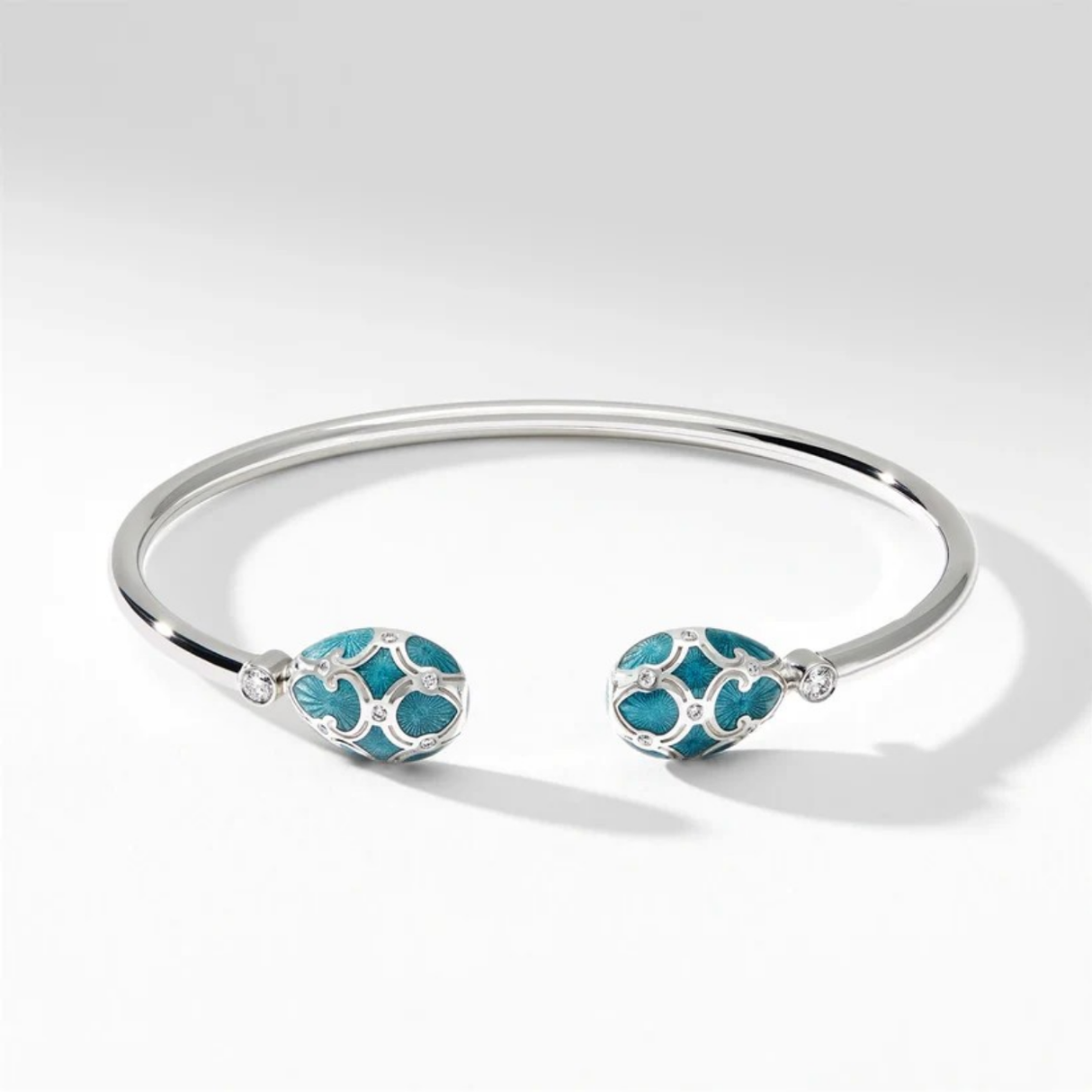 Fabergé Guilloché Enamel Open Set bracelet small