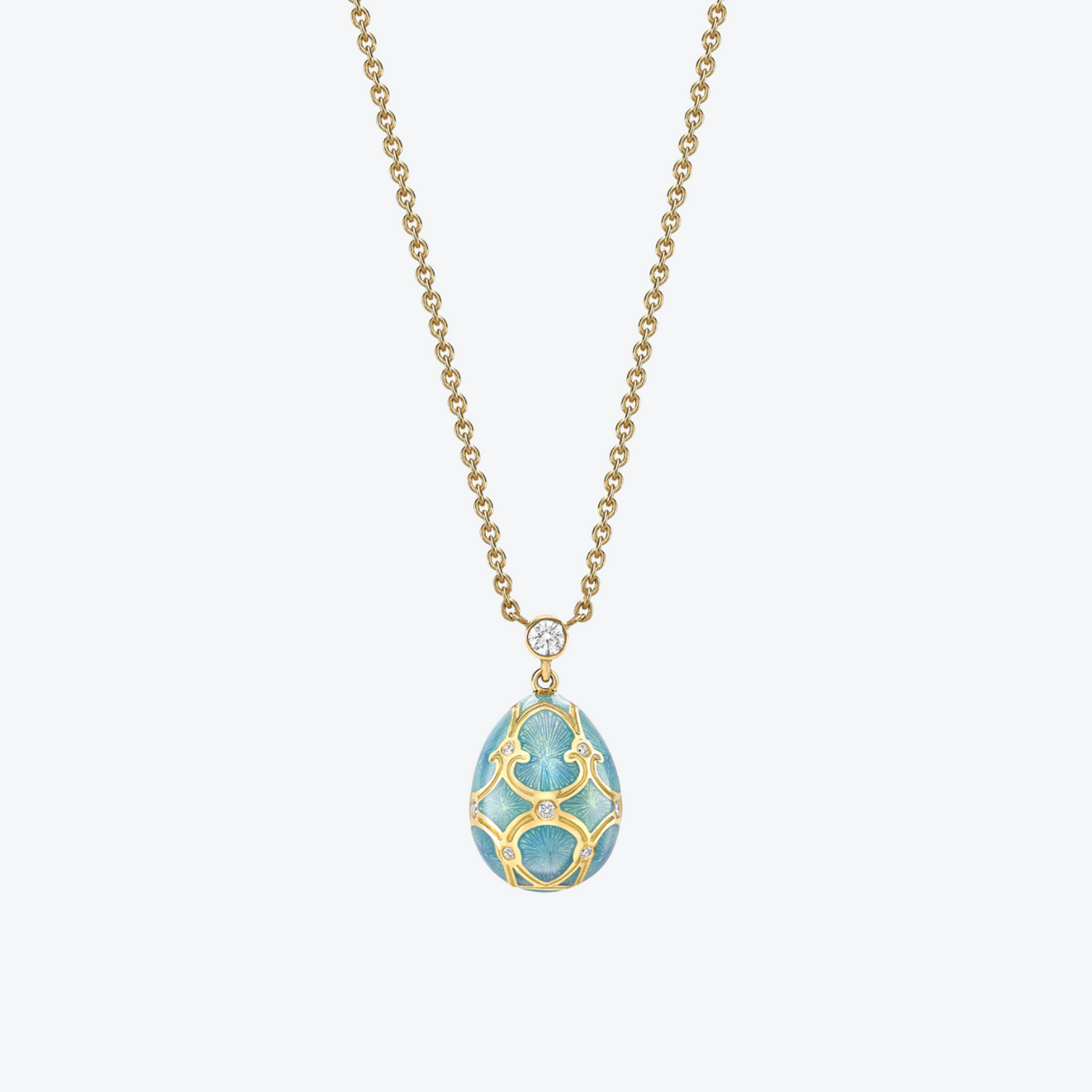 Fabergé Guilloché Enamel Petite Egg Pendant necklace