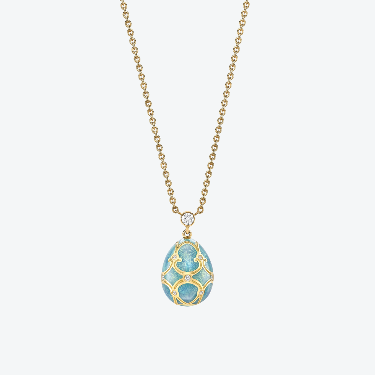 Fabergé Guilloché Enamel Petite Egg Pendant necklace
