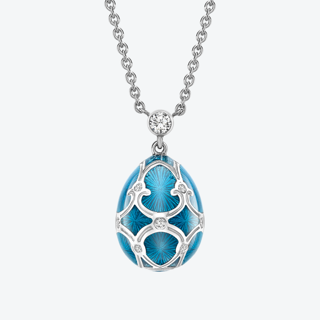 Fabergé Guilloché Enamel Petite Egg Pendant necklace