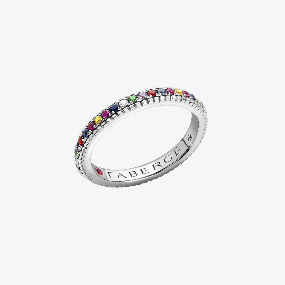 Fabergé Multicolored Gemstone Fluted Eternity ring