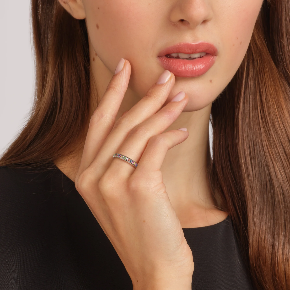 Fabergé Multicolored Gemstone Fluted Eternity ring