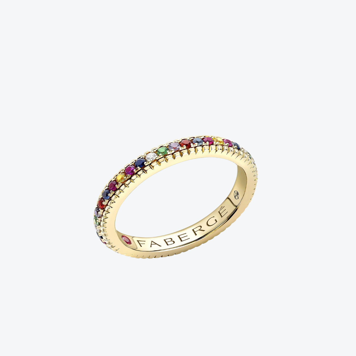 Fabergé Multicolored Gemstone Fluted Eternity ring