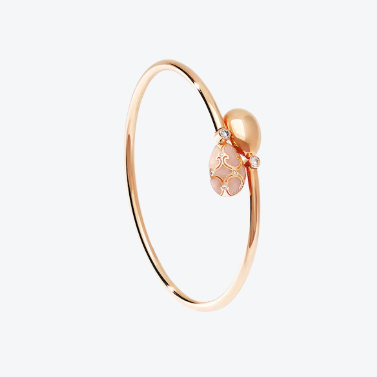 Fabergé Pink Guilloché Enamel Crossover bracelet medium