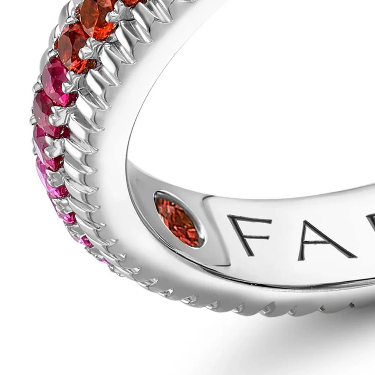 Fabergé Rainbow Multicolored Gemstone Fluted Eternity ring