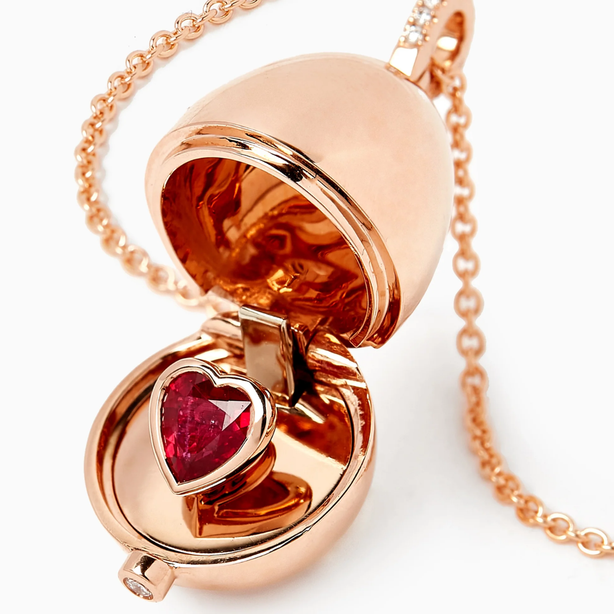 Fabergé Essence Ruby Heart Surprise Locket necklace