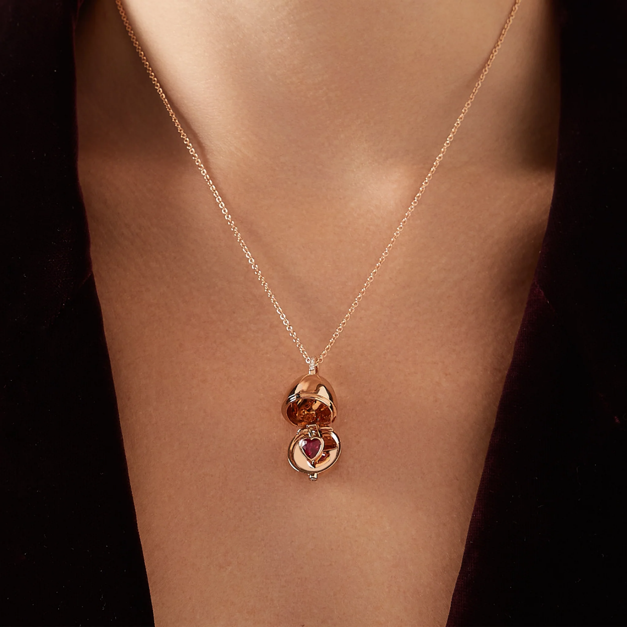 Fabergé Essence Ruby Heart Surprise Locket necklace