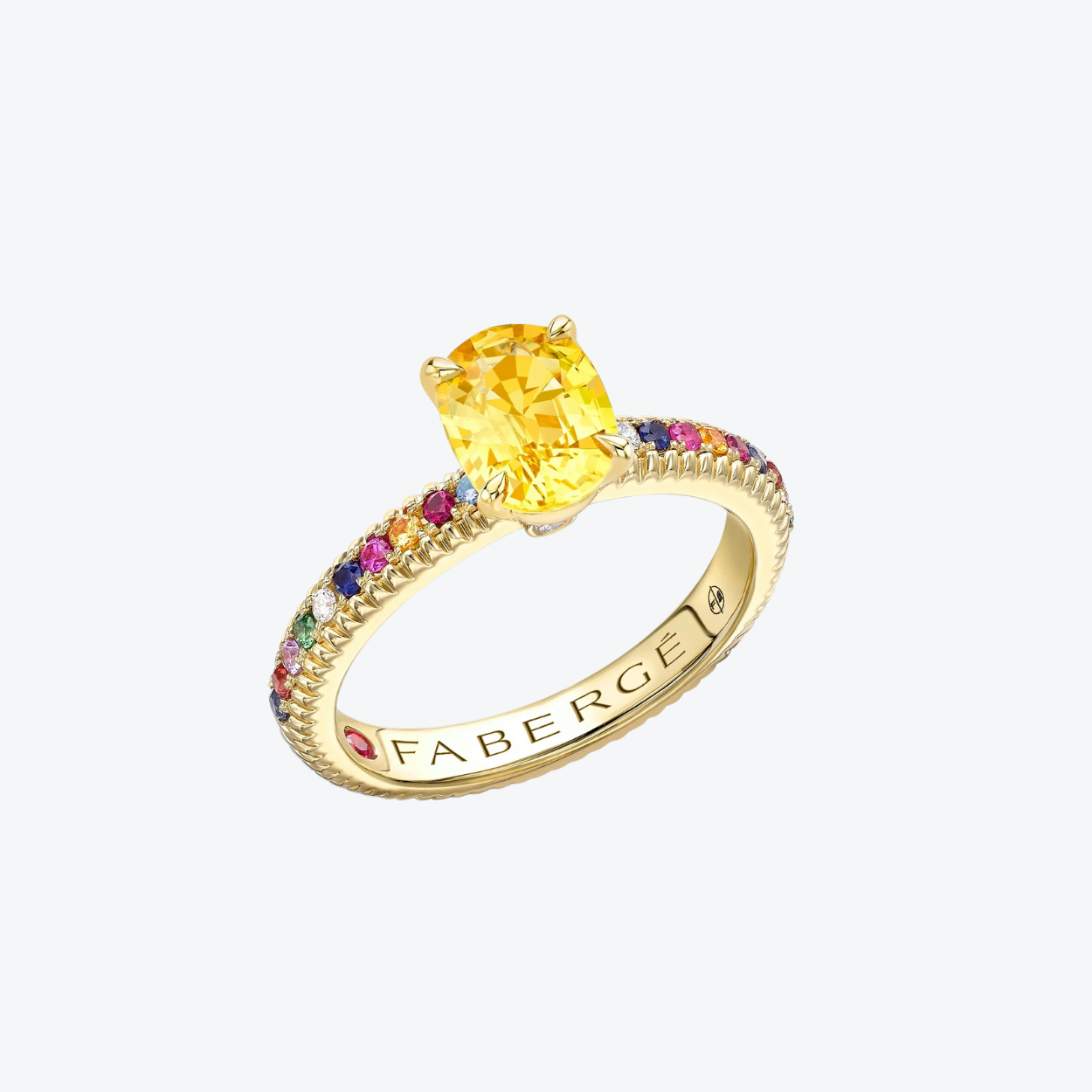 Fabergé Sapphire Fluted ring with gemstones