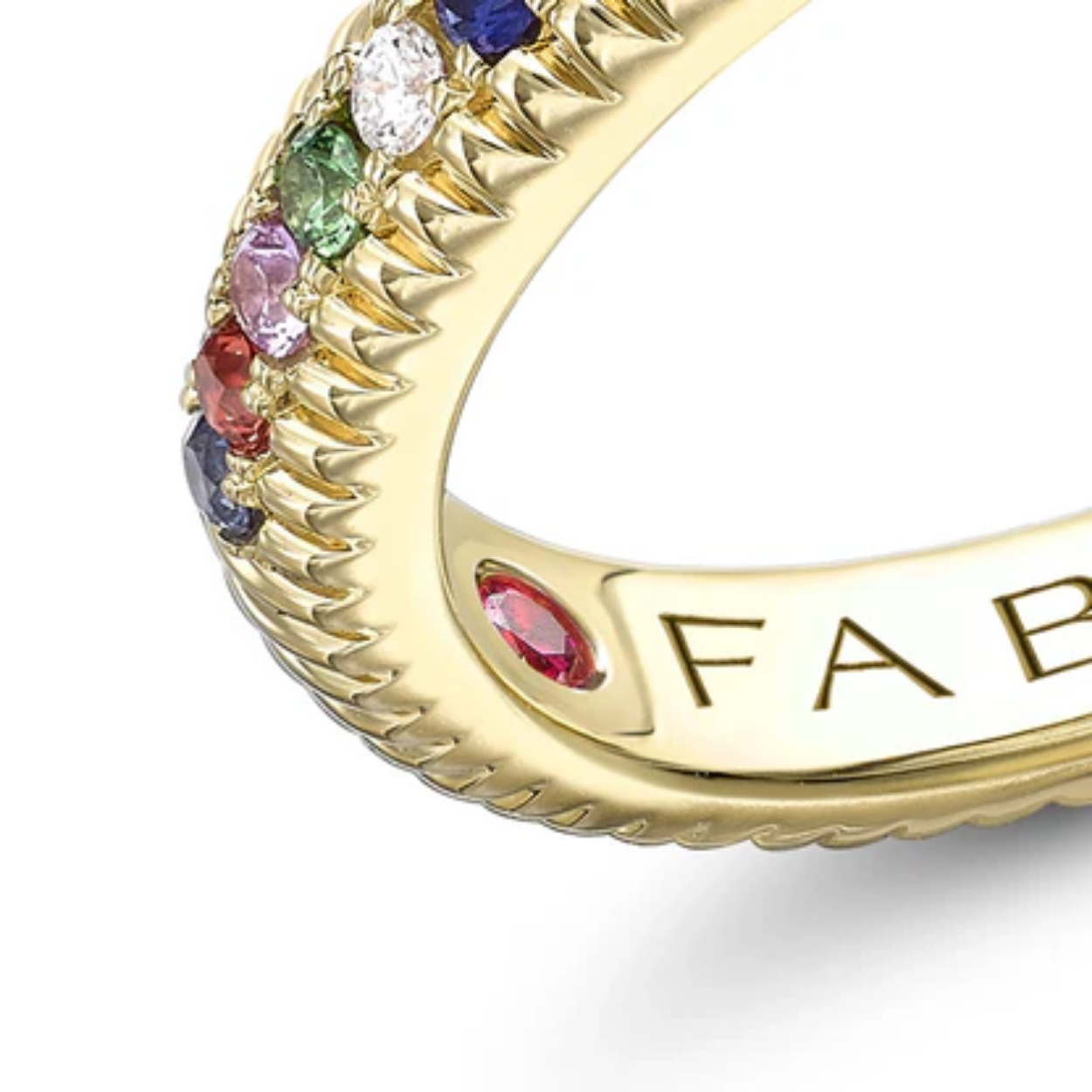 Fabergé Sapphire Fluted ring with gemstones