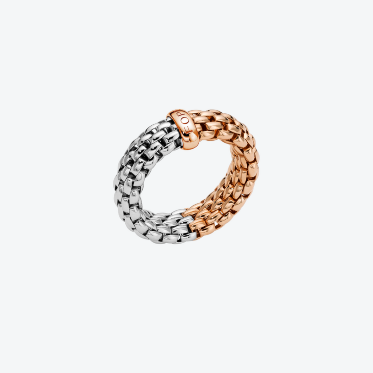 FOPE Essentials Flex'it 18-karaats wit- en roségouden ring