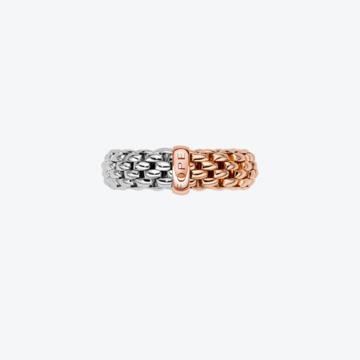 FOPE Essentials Flex'it 18-karaats wit- en roségouden ring
