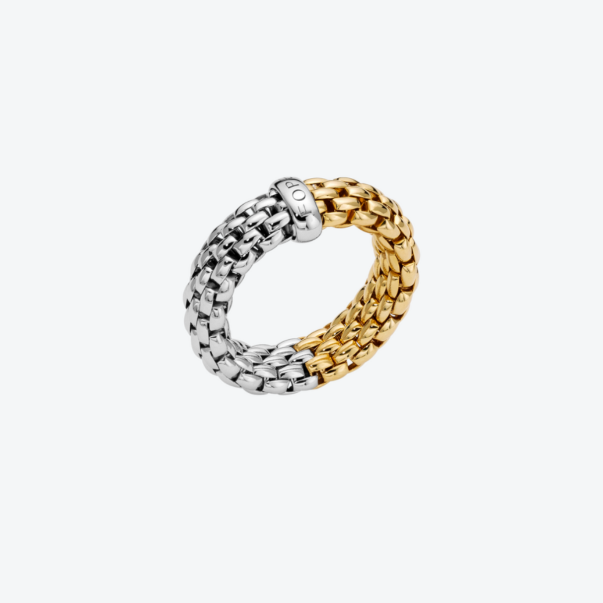 FOPE Essentials Flex'it 18-karaats wit- en geelgouden ring