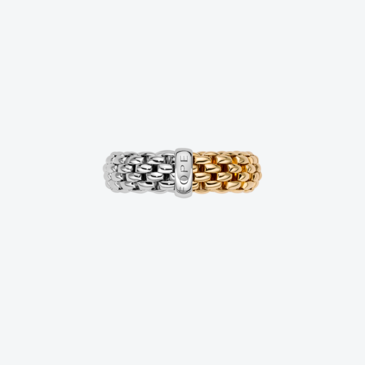 FOPE Essentials Flex'it 18-karaats wit- en geelgouden ring