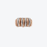 FOPE Panorama 18-karaats roségouden Flex'it ring met diamanten en gouden rondellen