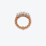 FOPE Panorama 18-karaats roségouden Flex'it ring met diamanten en gouden rondellen