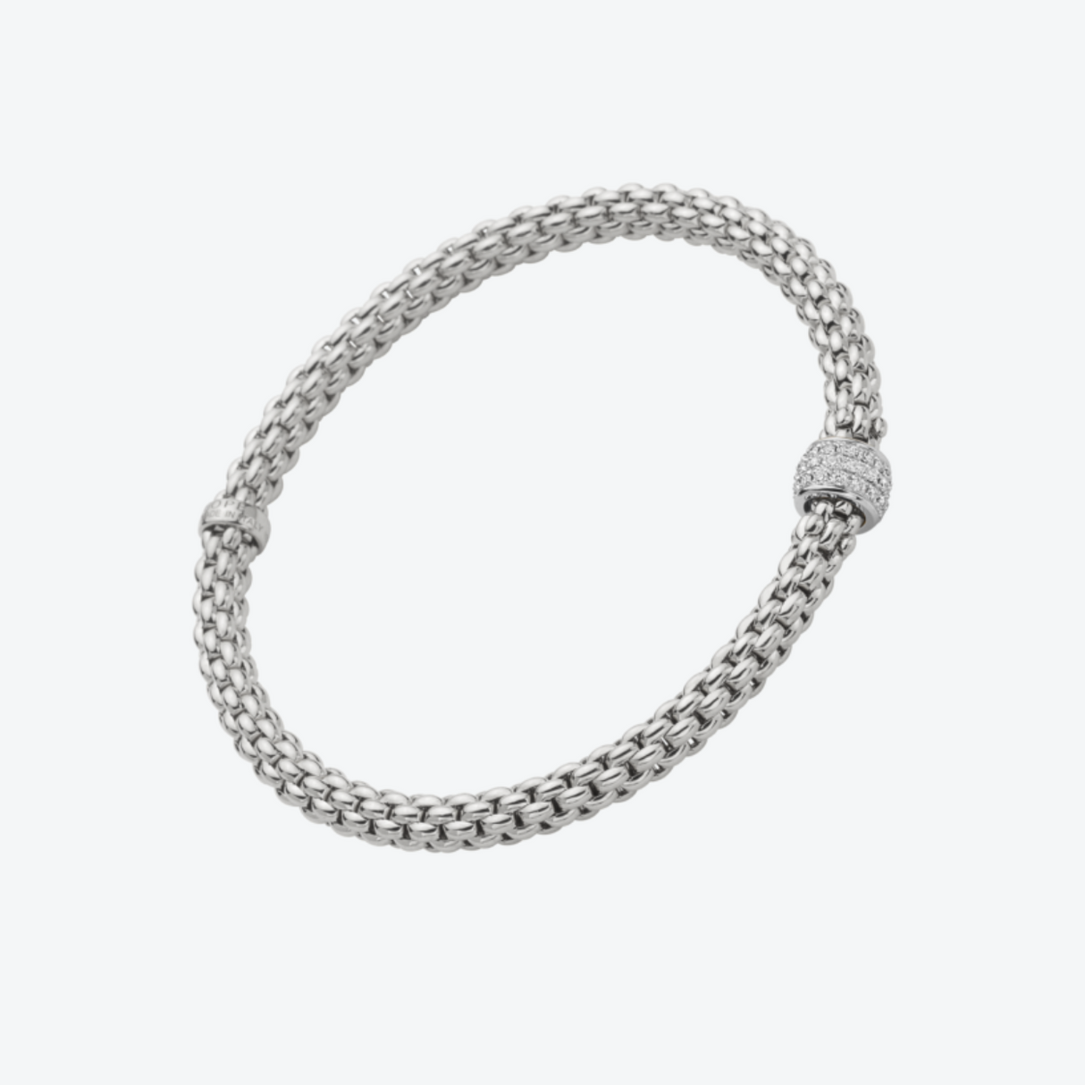 FOPE Solo Flex'it 18-karaats witgouden armband met pavé diamanten