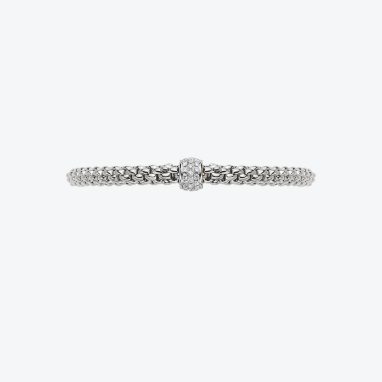 FOPE Solo Flex'it 18-karaats witgouden armband met pavé diamanten