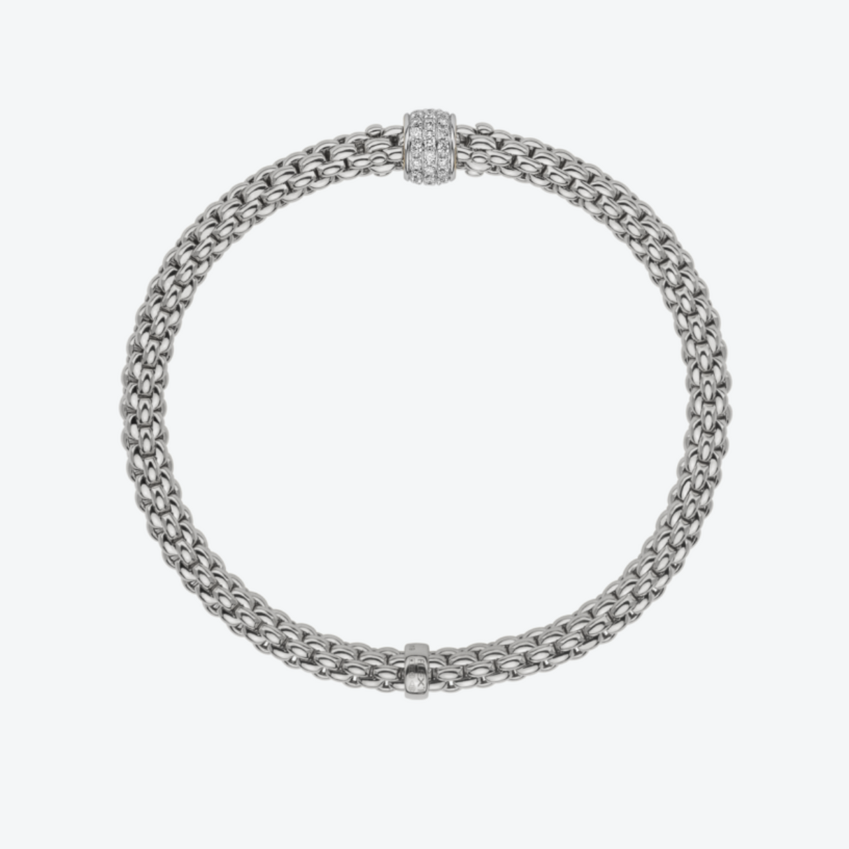 FOPE Solo Flex'it 18-karaats witgouden armband met pavé diamanten