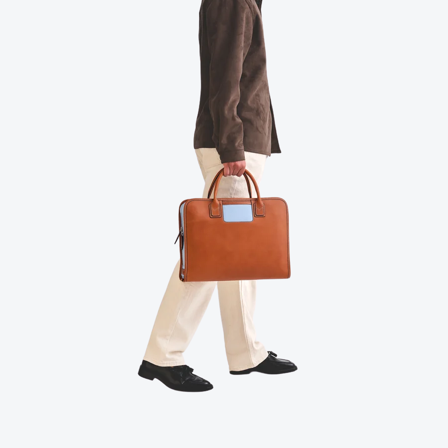 Travelteq The Briefcase Cognac/Light Blue