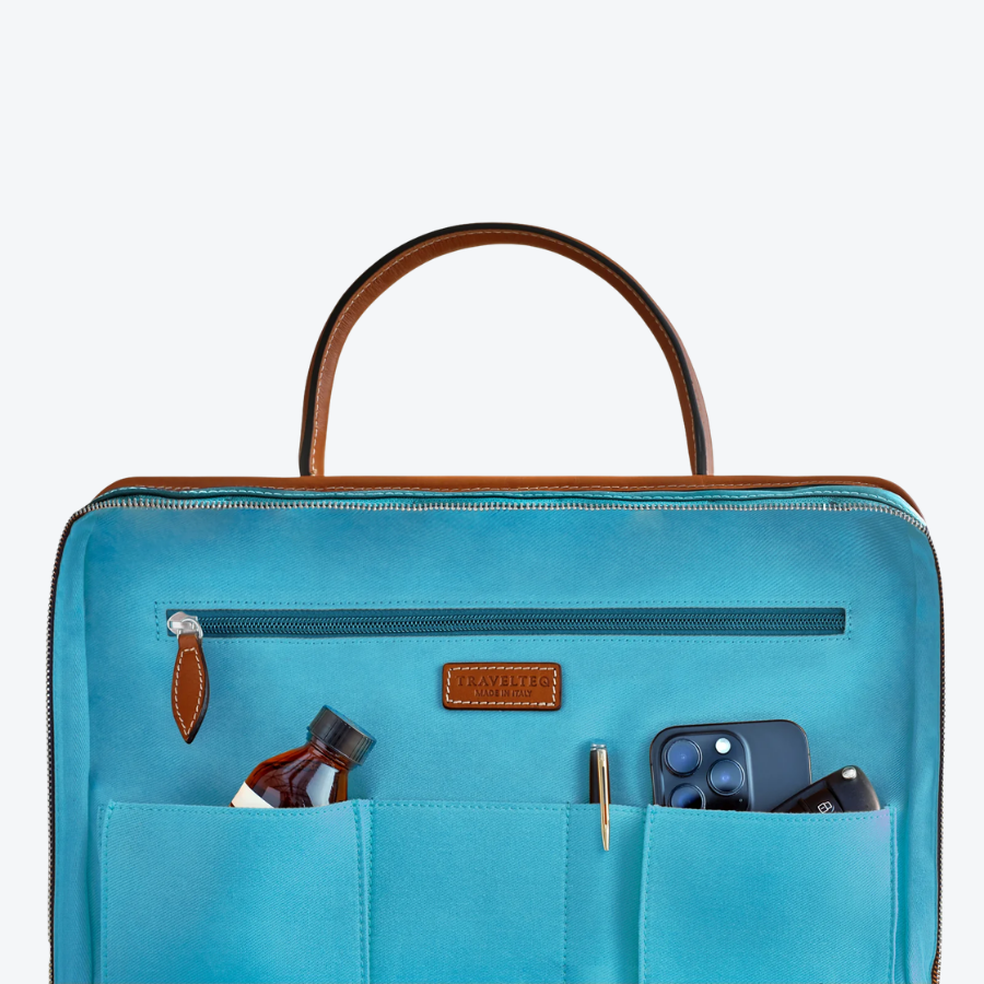 Travelteq The Briefcase Cognac/Light Blue
