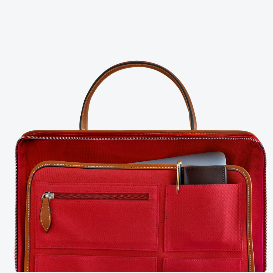 Travelteq The Briefcase Cognac/Red